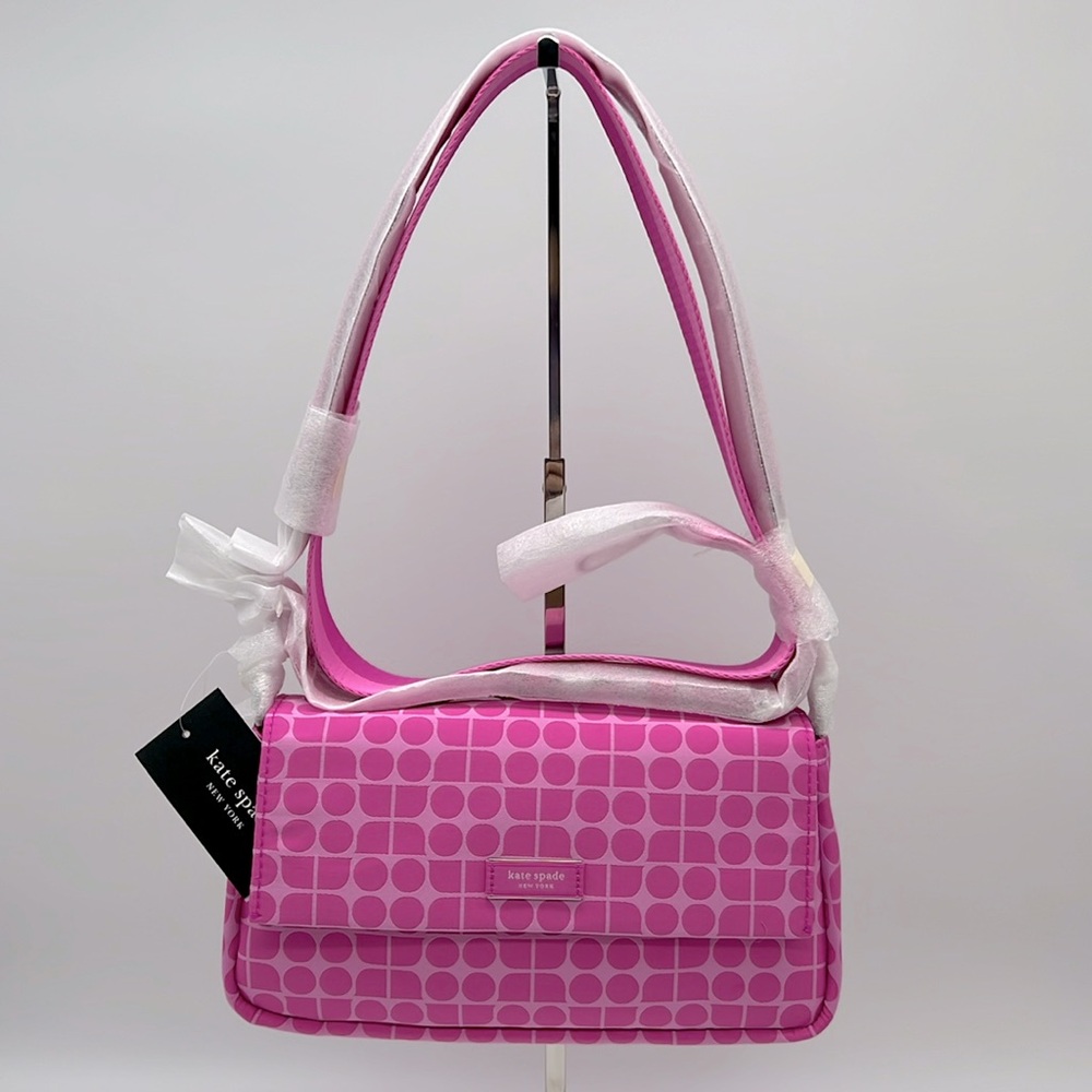 Kate Spade Noel Jacquard Convertible Crossbody Shoulder Bag Vivid Snapdragon